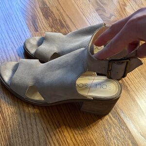 Society Women's Taupe Sandals with Buckle